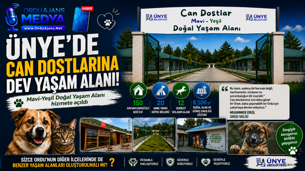 🐾 ÜNYE'DE CAN DOSTLARINA DEV YAŞAM ALANI!