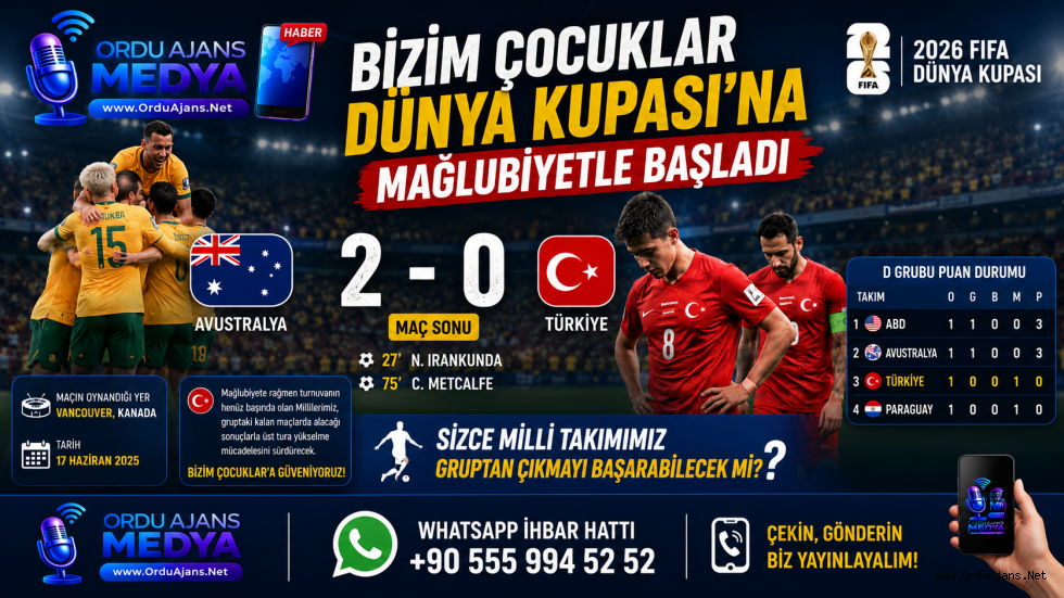 BİZİM ÇOCUKLAR DÜNYA KUPASI'NA MAĞLUBİYETLE BAŞLADI