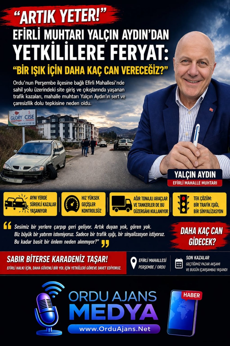 Efirli Muhtarı Yalçın Aydın’dan Yetkililere Feryat