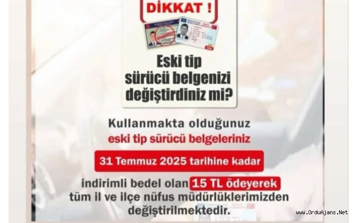 Eski Tip Ehliyetlerin Yenilenmesi İçin Son 5 Gün