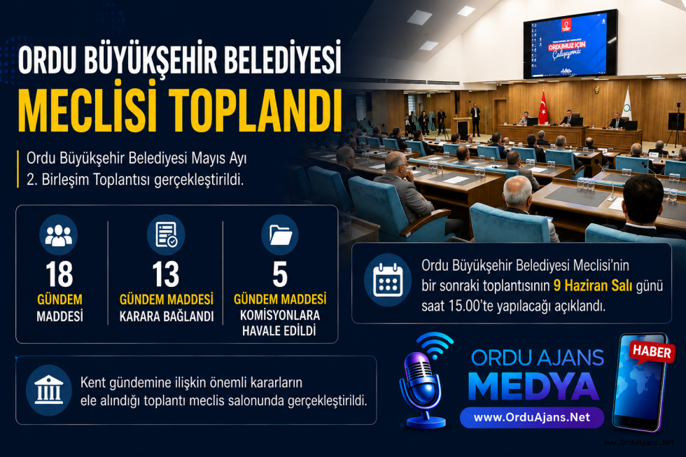 ORDU BÜYÜKŞEHİR BELEDİYESİ MECLİSİ TOPLANDI