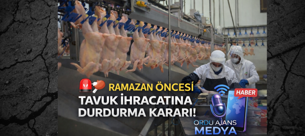 RAMAZAN ÖNCESİ TAVUK İHRACATINA DURDURMA KARARI
