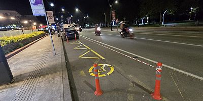 BÜYÜKŞEHİR, DOLMUŞ DURAKLARINI ÇİZGİLERLE BELİRLİYOR