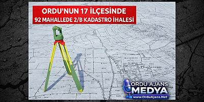 ORDU’NUN 17 İLÇESİNDE 92 MAHALLEDE 2/B KADASTRO İHALESİ YAPILDI