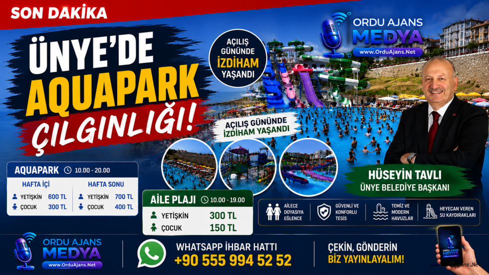 ÜNYE AQUAPARK'A İLK GÜNDEN AKIN!